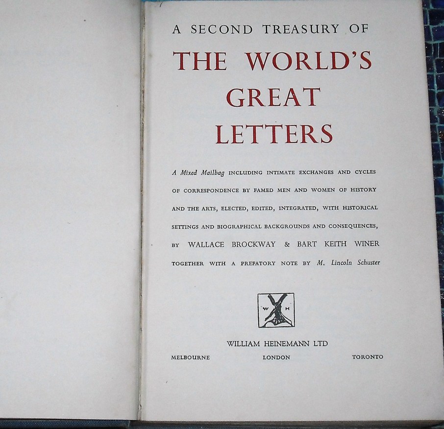 Title page of The World's Great Letters