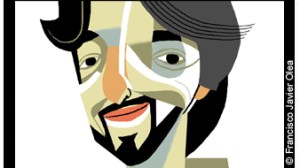 cartoon drawing of Andres Neuman 