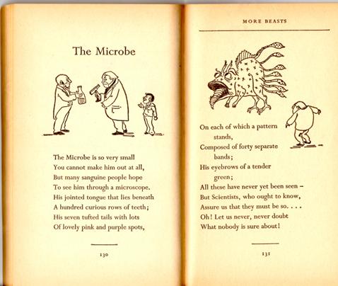 text and illustration of poem The Microbe